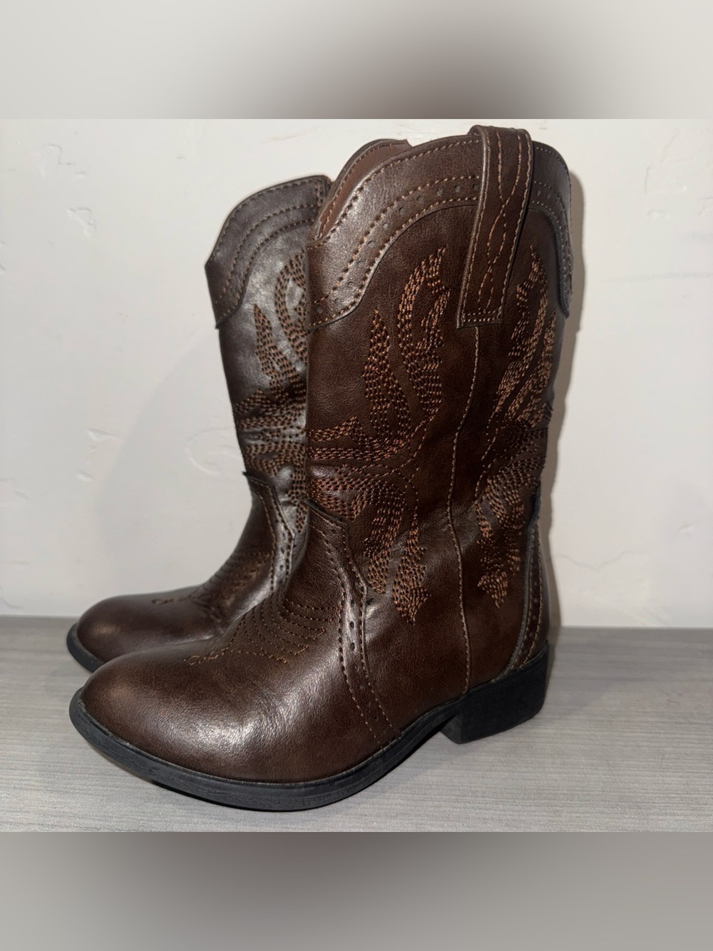 Kids Size 10 Dream Paris Brown Cowgirl Boots Brown Fall Western